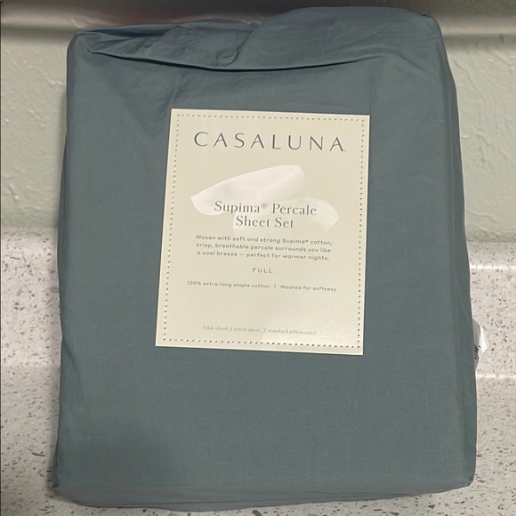 Casaluna Supima Percale Sheet Set Full - Picture 1 of 6